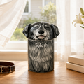 Hand Painted Dog Urn from Photo Preserve the Long Fur Details You Remember