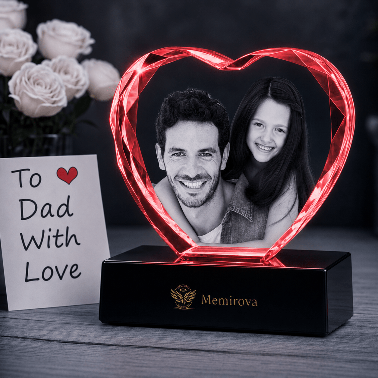 Memirova Father's Day Faceted Heart Keepsake-Memirova