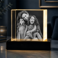 Custom 3D Crystal Photo - Square - Personalized Crystal Gift for Mom - Living Room Decor