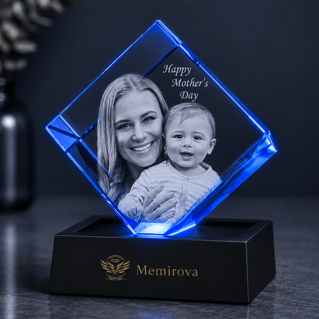 Memirova Mother's Day Square Crystal Keepsake-Memirova