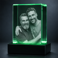 Custom 3D Crystal Photo - Vertical Rectangle - Father's Day Crystal Gift - Living Room Decor
