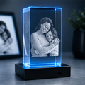 Custom 3D Crystal Photo - Vertical Rectangle - Mother's Day Crystal Gift - Living Room Decor