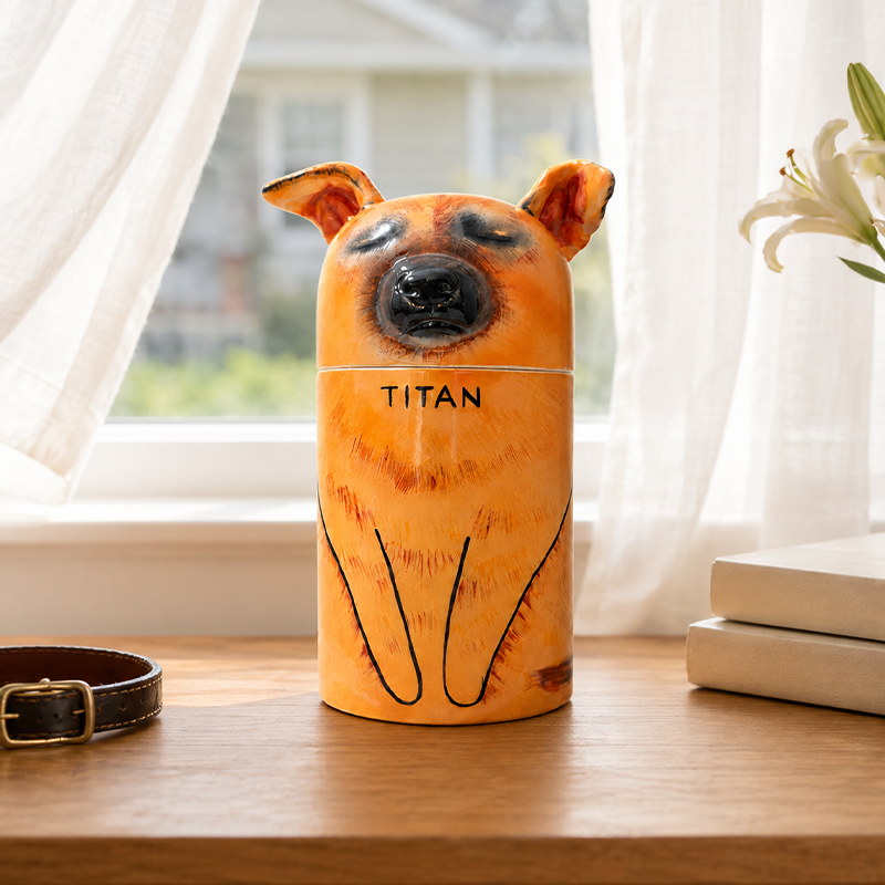 Personalized Dog Urn from Photo Match Their Alert Ears and Loyal Expression