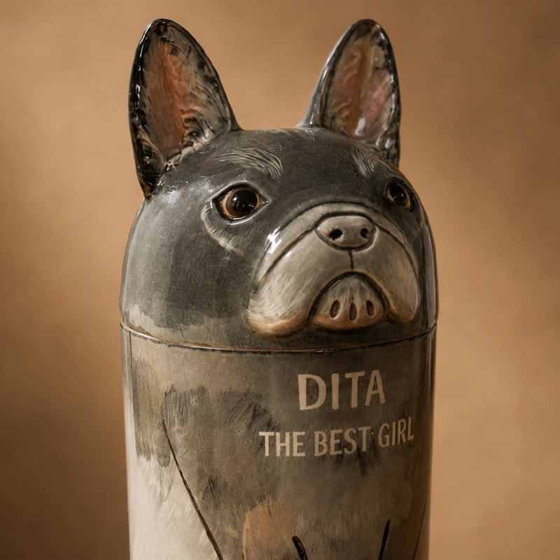 Personalized Dog Urn for Ashes Match Their Unique Ears Muzzle and Expression