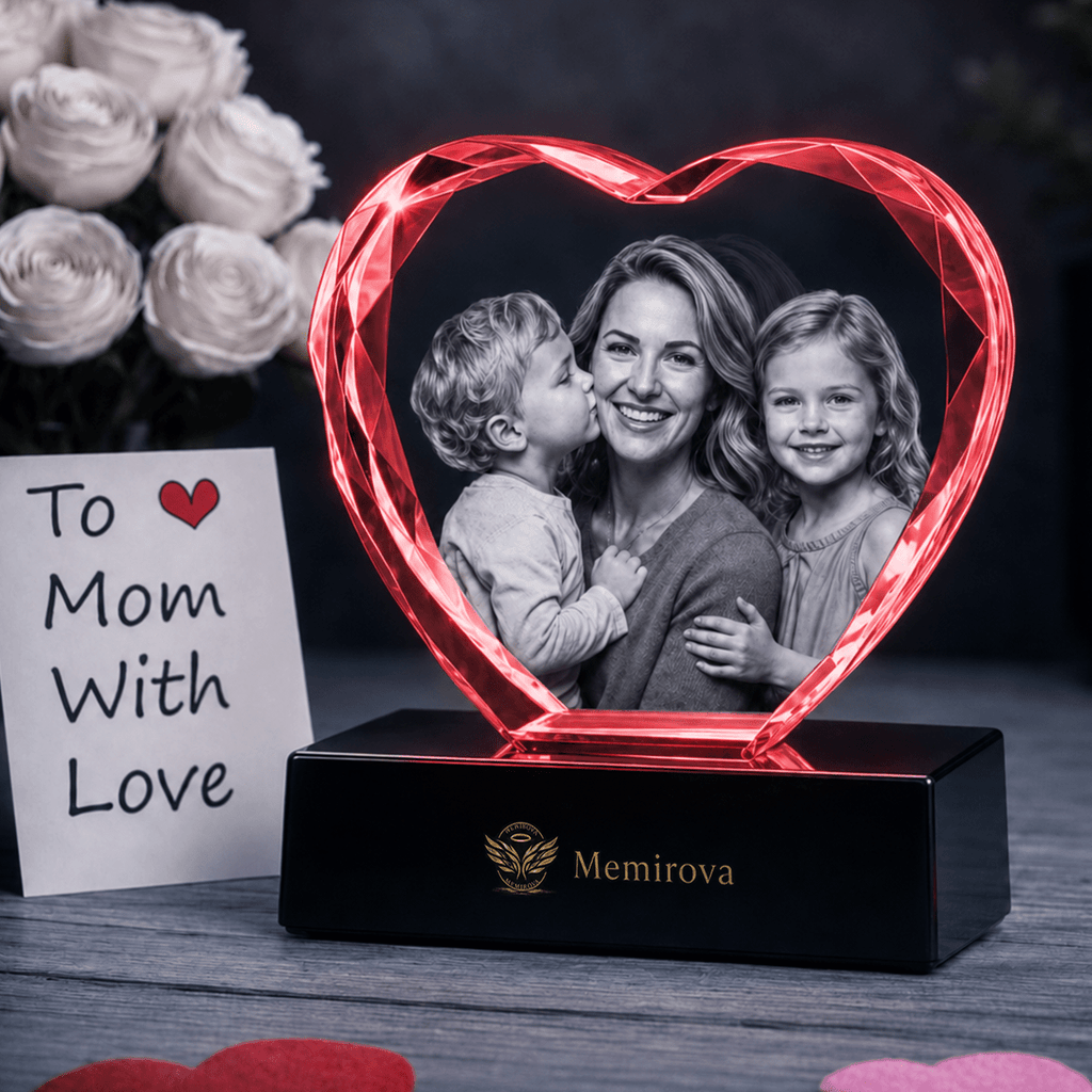 Memirova Mother's Day Faceted Heart Crystal Keepsake-Memirova