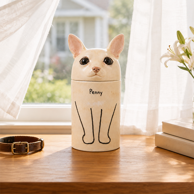 Dog Cremation Urn from Photo Recreate Their Signature Ears and Gentle Features