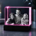 Custom 3D Crystal Photo - Rectangle - Father's Day Family Crystal Gift - Living Room Decor