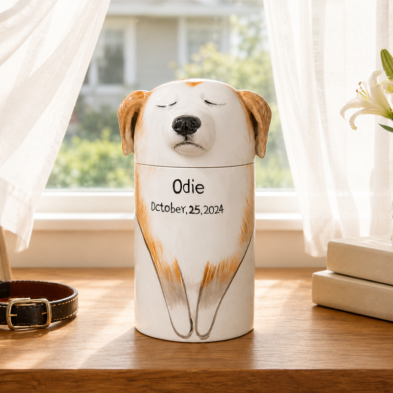 Custom Dog Urn for Ashes Recreate the Peaceful Face You Loved Most