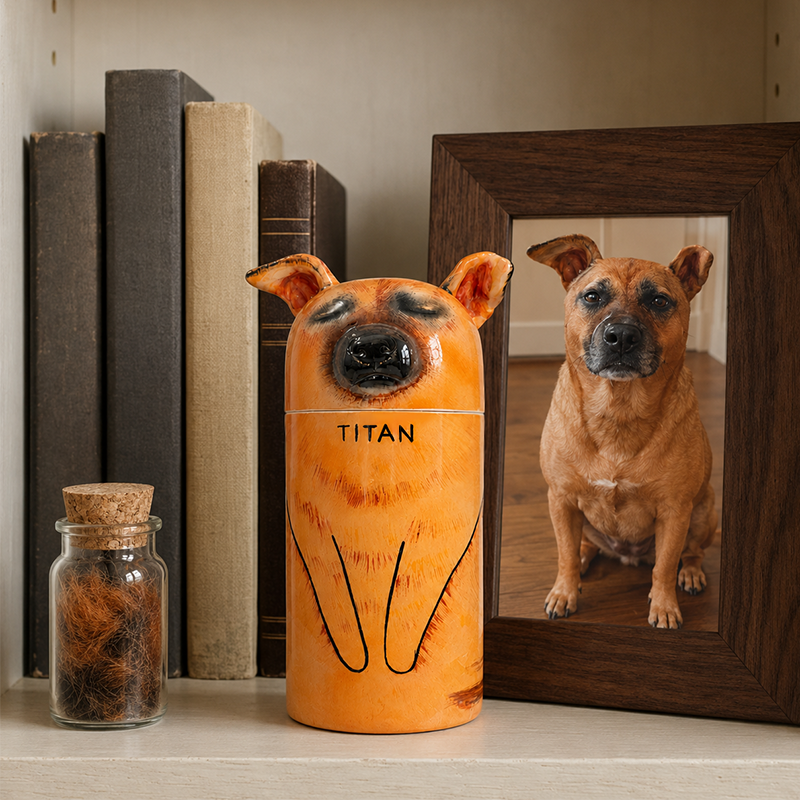 Personalized Dog Urn from Photo Match Their Alert Ears and Loyal Expression
