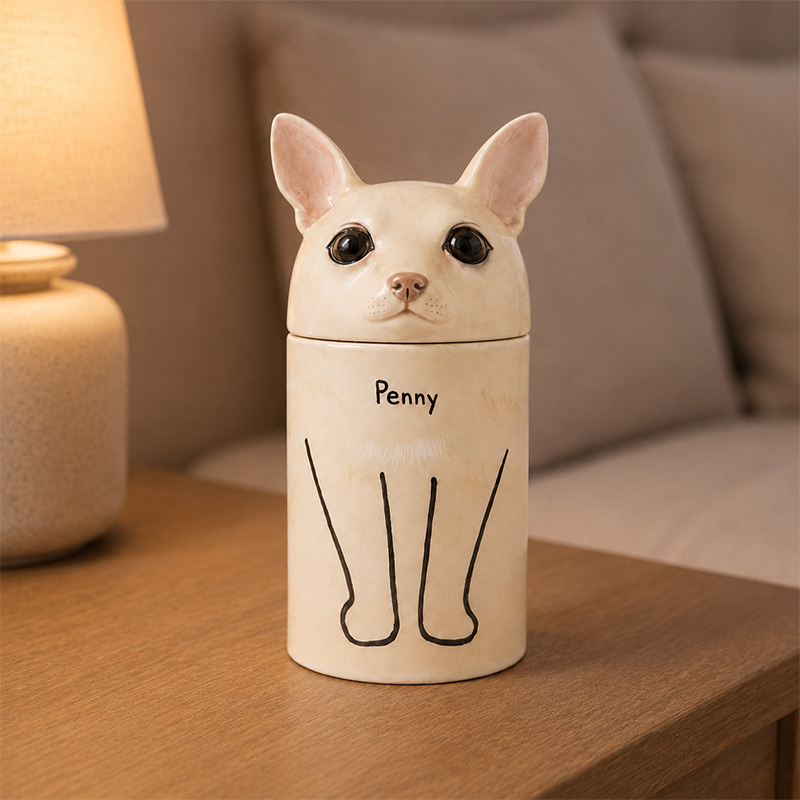 Dog Cremation Urn from Photo Recreate Their Signature Ears and Gentle Features