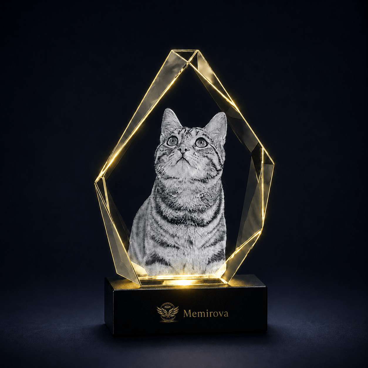 Memirova Forever Bond Custom 3D Pet Faceted Crystal - Memirova