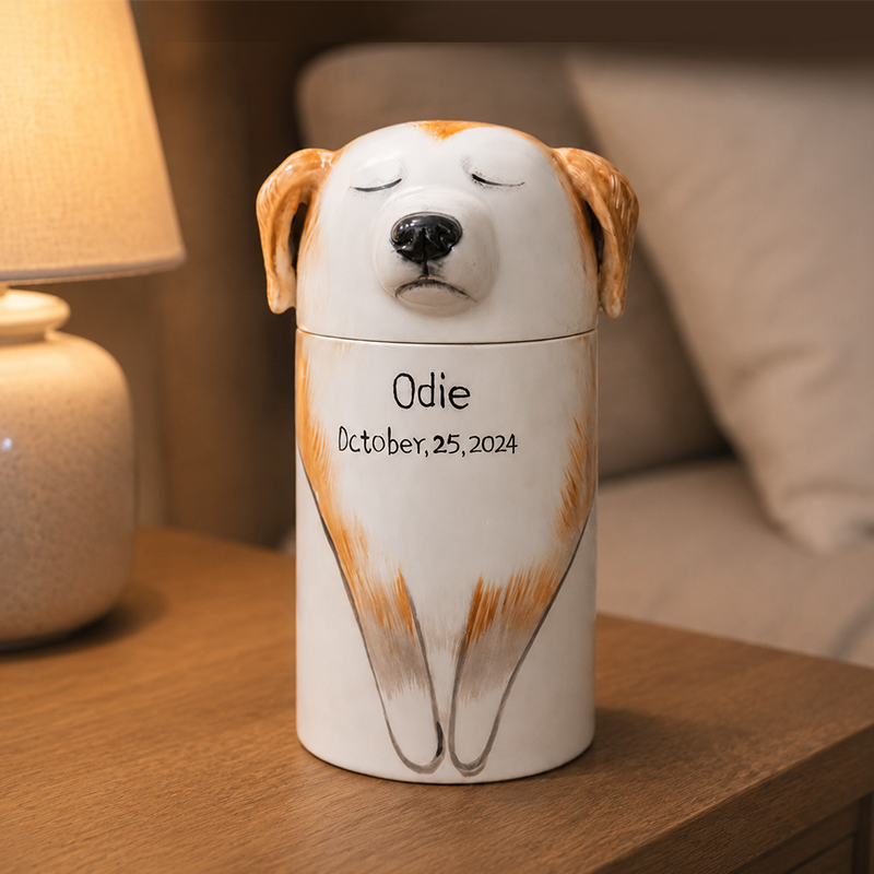 Custom Dog Urn for Ashes Recreate the Peaceful Face You Loved Most