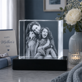 Custom 3D Crystal Photo - Square - Personalized Crystal Gift for Mom - Living Room Decor