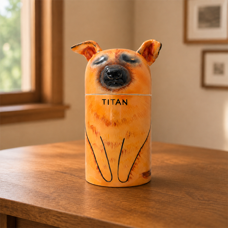 Personalized Dog Urn from Photo Match Their Alert Ears and Loyal Expression