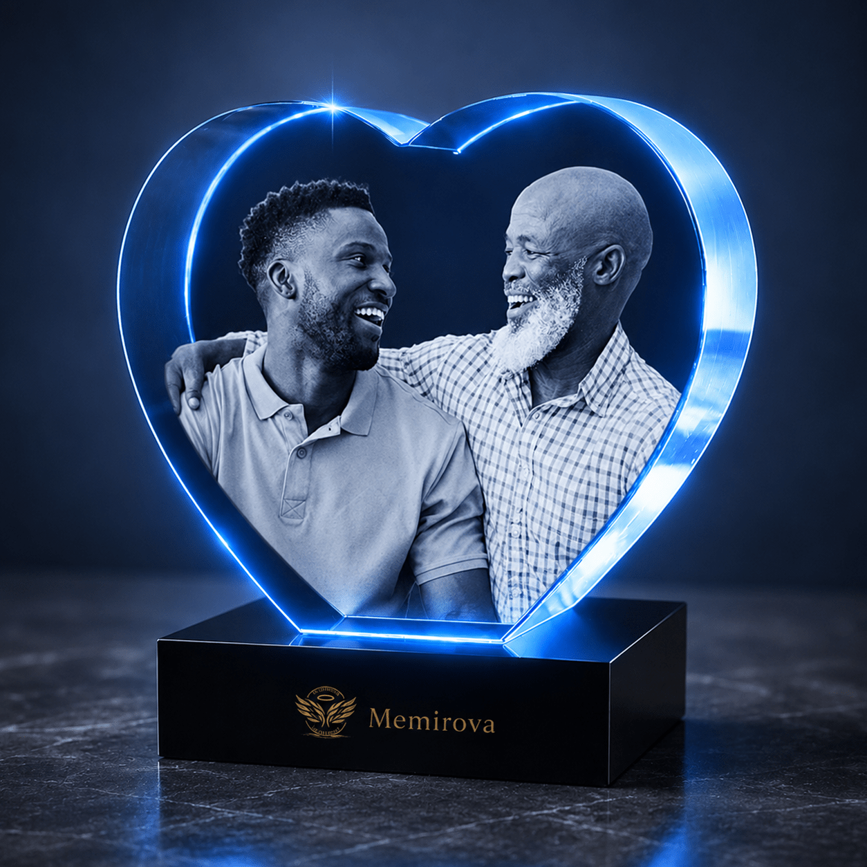 Memirova Father's Day Heart Photo Crystal-Memirova