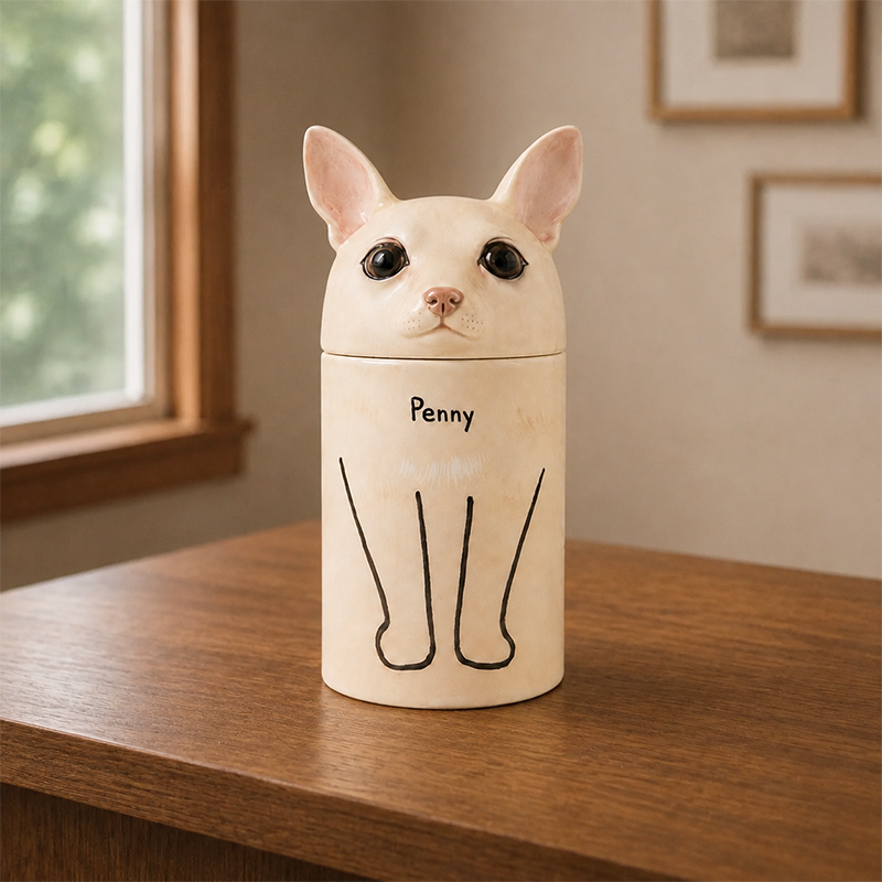 Dog Cremation Urn from Photo Recreate Their Signature Ears and Gentle Features