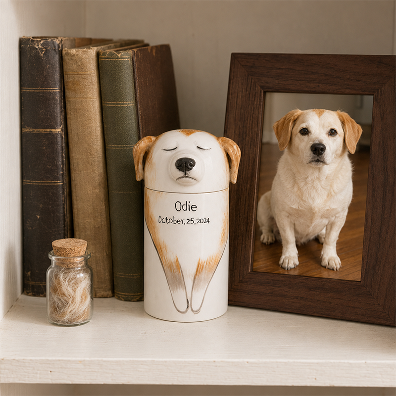 Custom Dog Urn for Ashes Recreate the Peaceful Face You Loved Most