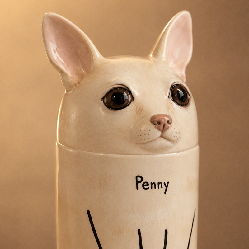 Dog Cremation Urn from Photo Recreate Their Signature Ears and Gentle Features
