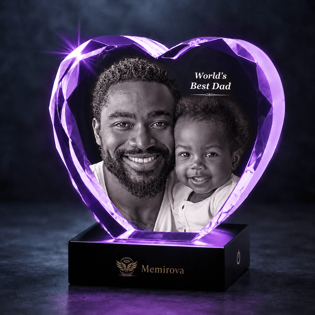 Memirova Faceted Heart Crystal Memorial Keepsake - Memirova