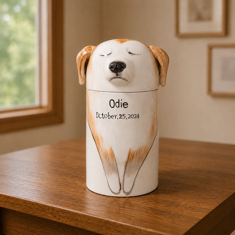 Custom Dog Urn for Ashes Recreate the Peaceful Face You Loved Most
