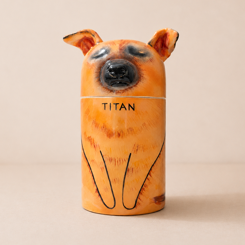 Personalized Dog Urn from Photo Match Their Alert Ears and Loyal Expression