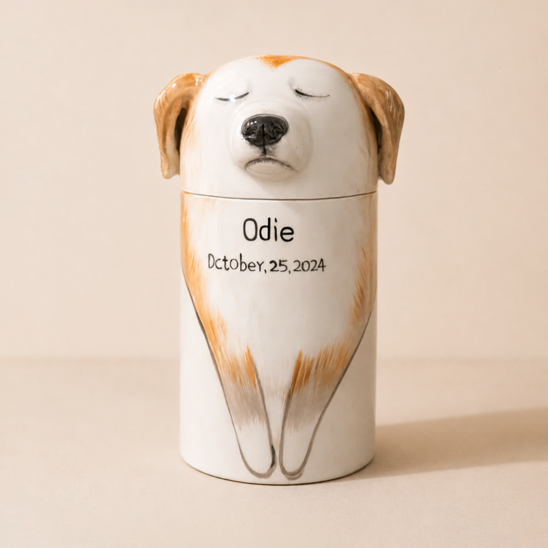 Custom Dog Urn for Ashes Recreate the Peaceful Face You Loved Most