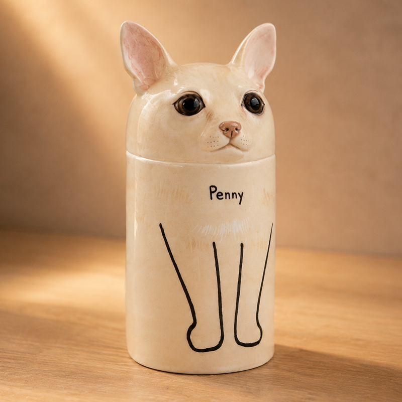 Dog Cremation Urn from Photo Recreate Their Signature Ears and Gentle Features