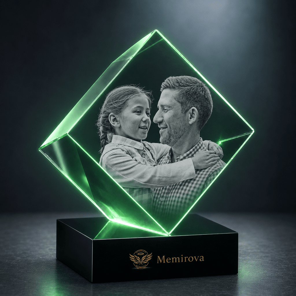 Memirova Father's Day Square Crystal Tribute-Memirova