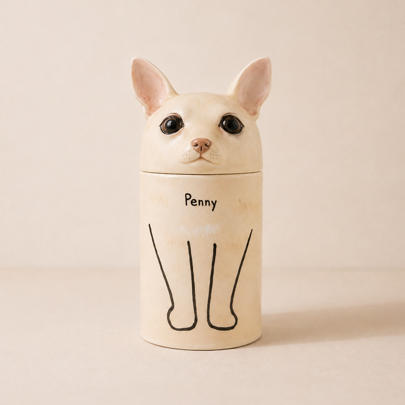 Dog Cremation Urn from Photo Recreate Their Signature Ears and Gentle Features
