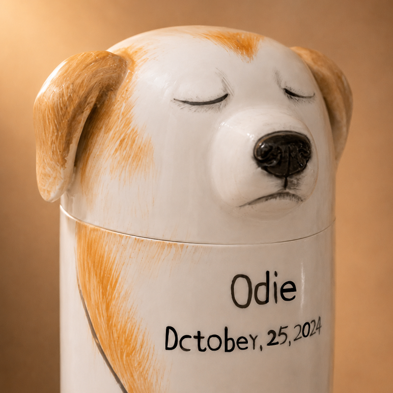 Custom Dog Urn for Ashes Recreate the Peaceful Face You Loved Most