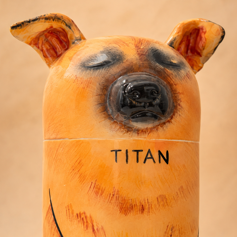Personalized Dog Urn from Photo Match Their Alert Ears and Loyal Expression