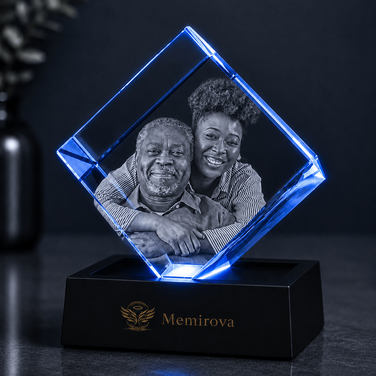 Memirova Father's Day Square Crystal Tribute-Memirova