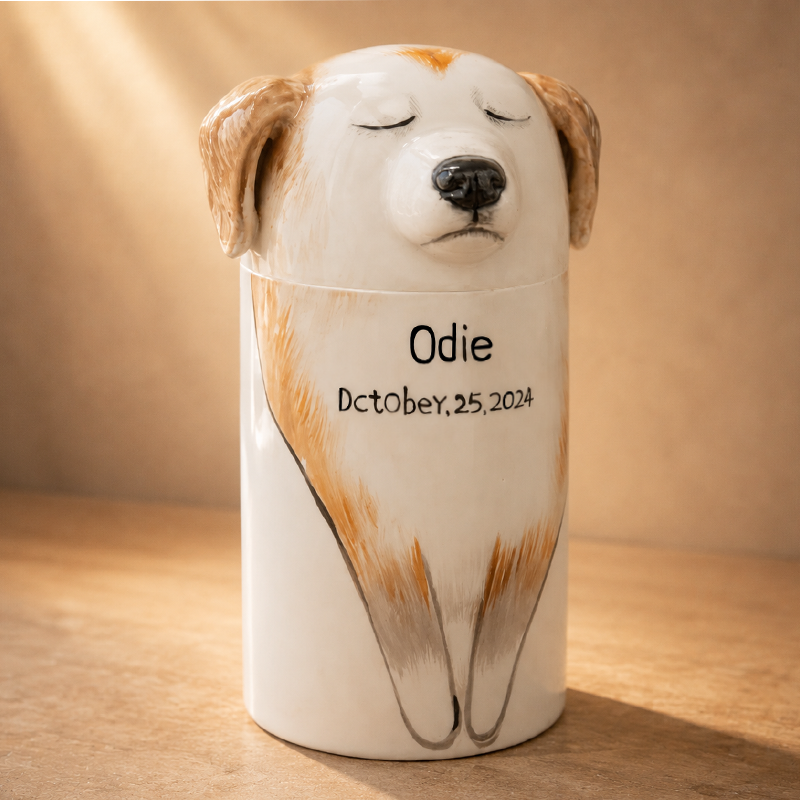 Custom Dog Urn for Ashes Recreate the Peaceful Face You Loved Most