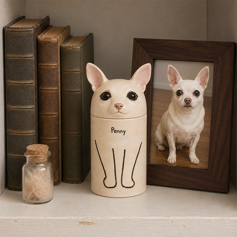 Dog Cremation Urn from Photo Recreate Their Signature Ears and Gentle Features