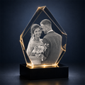Custom 3D Crystal Photo - Hexagon - Personalized Wedding Crystal Gift - Living Room Decor