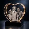 Custom 3D Crystal Photo - Heart - Personalized Graduation Crystal Gift - Living Room Decor