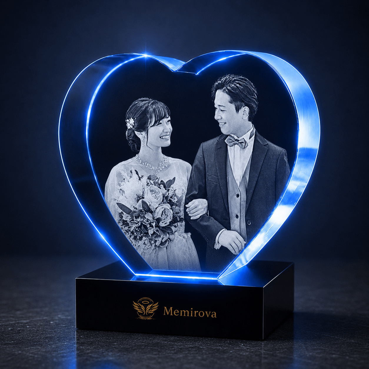 Memirova Wedding Heart Crystal Keepsake-Memirova