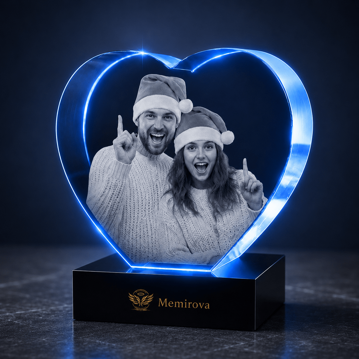 Memirova Christmas Heart Crystal Keepsake-Memirova