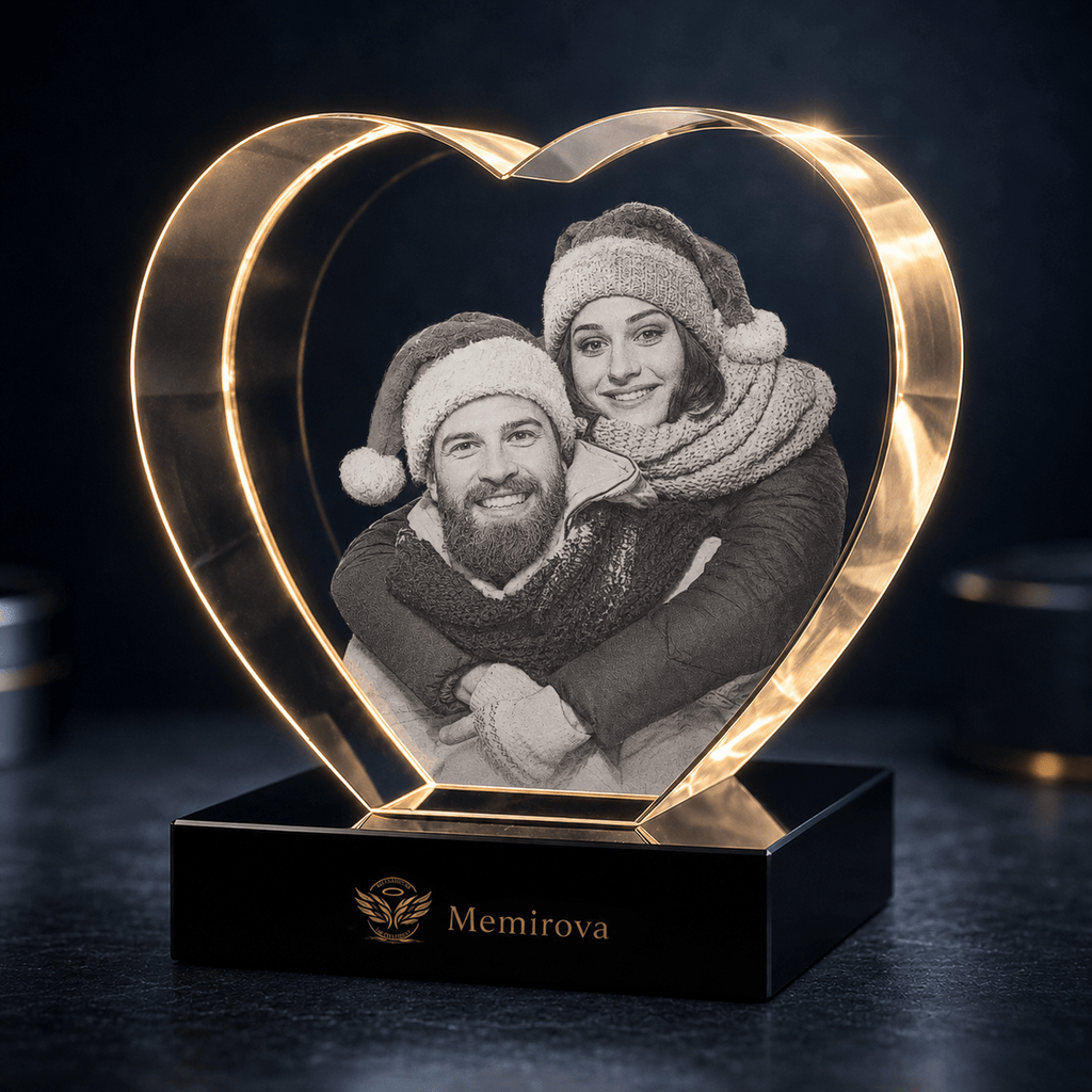 Memirova Christmas Heart Crystal Keepsake-Memirova