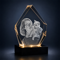 Custom 3D Crystal - Hexagon - Pet Crystal Gift with LED Base - Living Room Decor