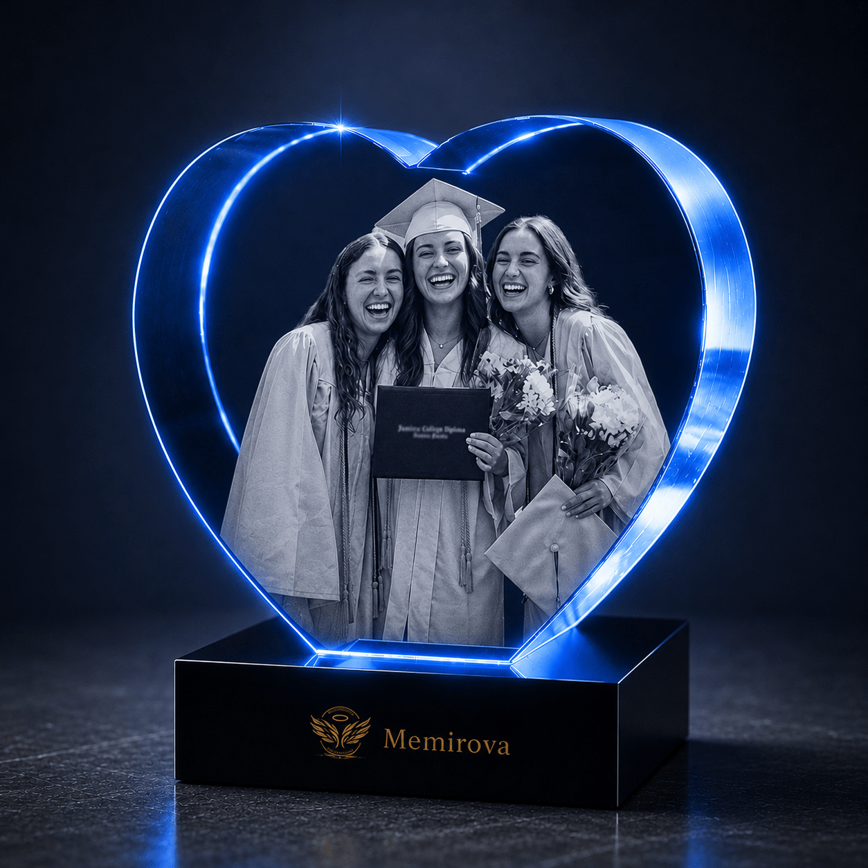 Memirova Graduation Heart Milestone Crystal-Memirova