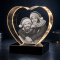 Custom 3D Crystal Photo - Heart - Christmas Crystal Gift - Living Room Decor