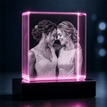 Custom 3D Crystal -Square- Wedding Crystal Gift- Living Room Decor
