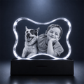 Custom 3D Dog Crystal Photo - Bone Shape - Dog Lover Crystal Gift - Living Room Decor