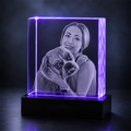 Custom 3D Pet Crystal Photo - Square - Personalized Pet Crystal Gift - Living Room Decor