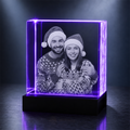 Custom 3D Crystal Photo - Square - Christmas Family Crystal Gift - Living Room Decor