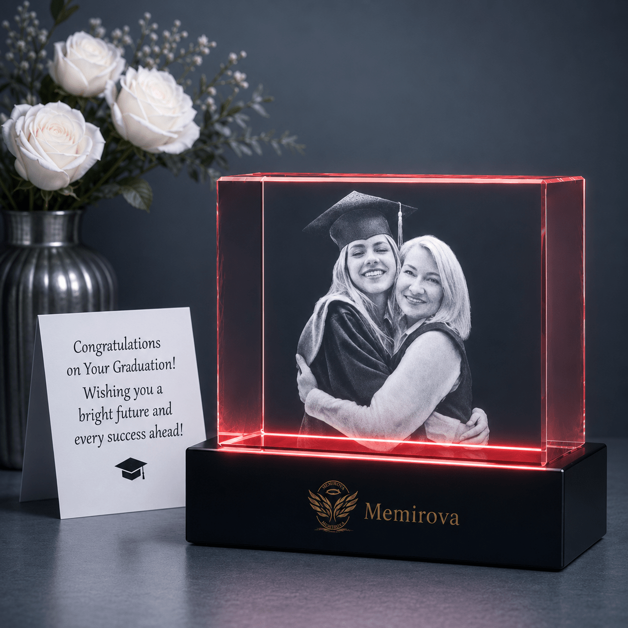 Memirova Graduation Custom 3D Crystal Photo Plaque-Memirova