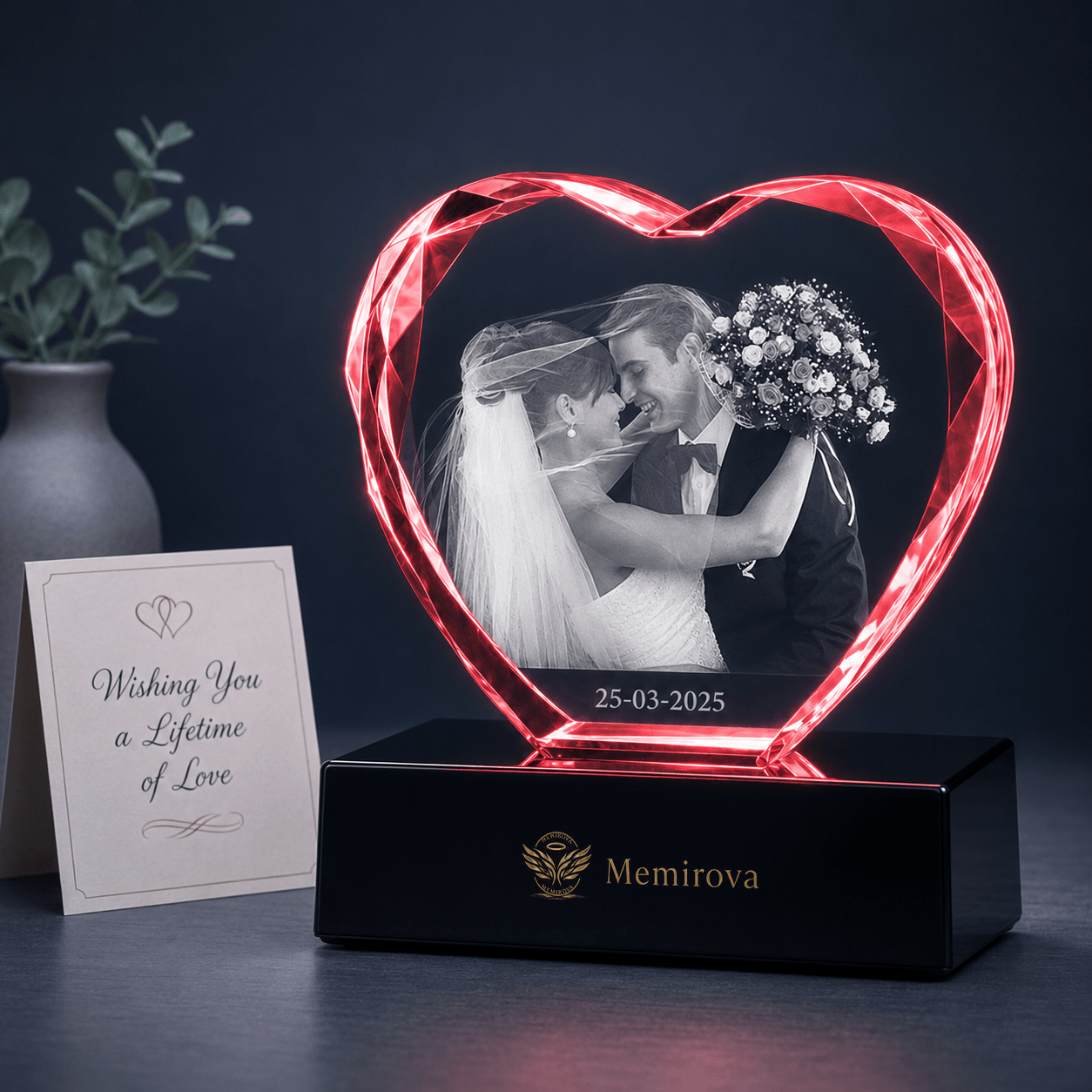 Memirova Wedding Faceted Heart Crystal Gift-Memirova