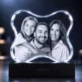 Custom 3D Dog Crystal Photo - Bone Shape -  Crystal Gift - Living Room Decor