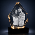 Custom 3D Crystal Photo - Hexagon - Romantic Valentine's Crystal Gift - Living Room Decor